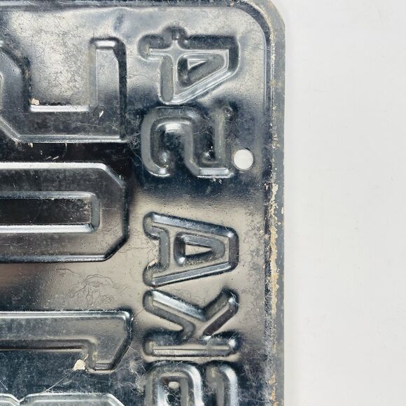 1954 Yellow on Black Nebraska License Plate 1 = Douglas County Omaha - Picture 6 of 11